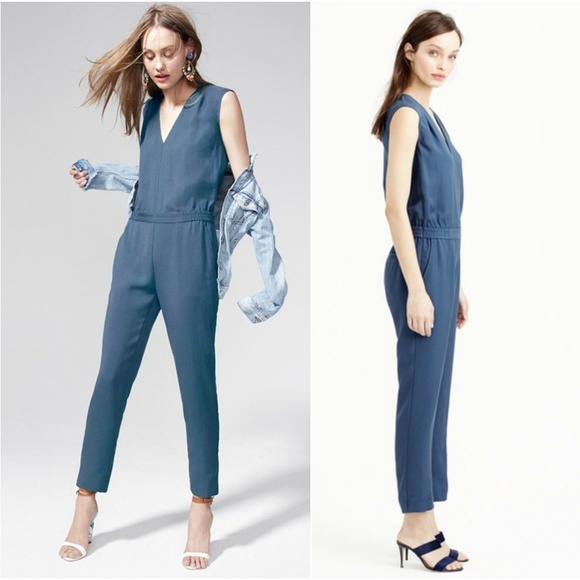J. Crew Pants - J. CREW Drapey Oxford Crepe V-Neck Jumpsuit